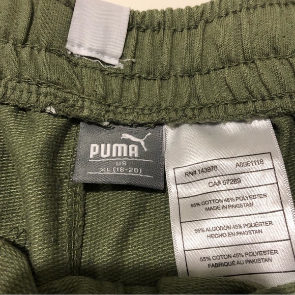Puma Sweat Shorts Junior’s Size XL Green Color - Picture 4 of 9